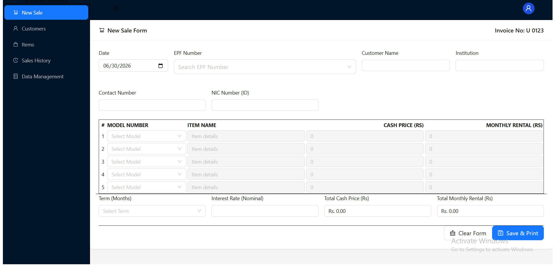 Singer Invoice Automation System